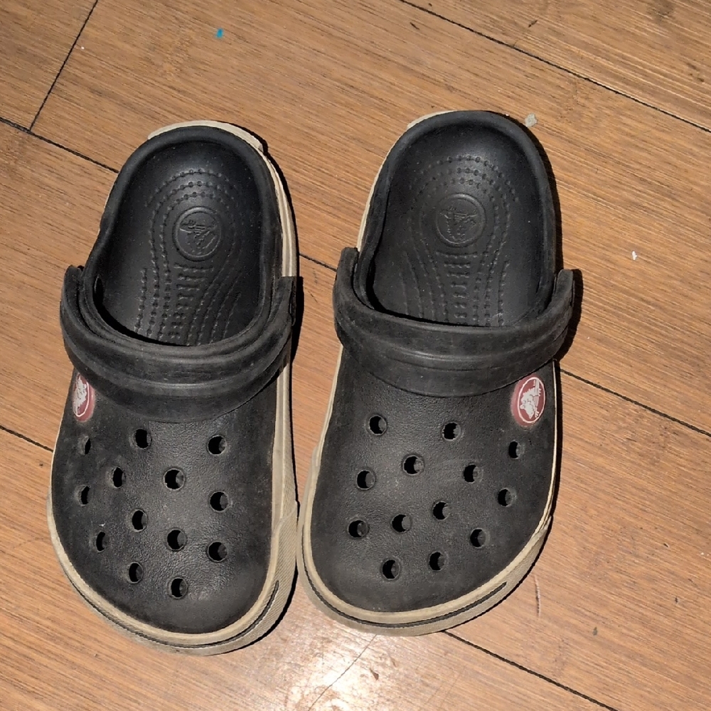 CROCS Kids Black and Tan Sandals